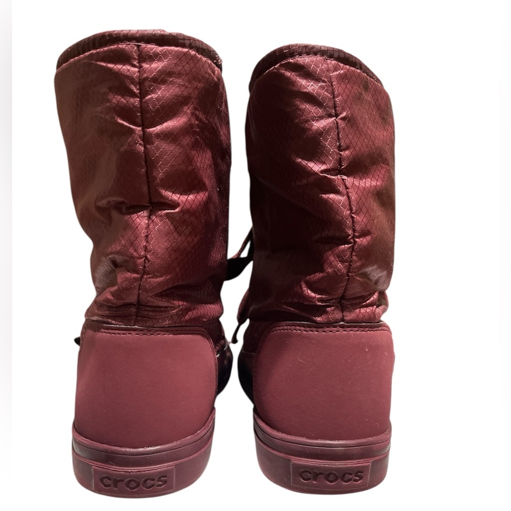 CROCS Women's Waterproof Boots - Burgundy - Picture 3 of 5